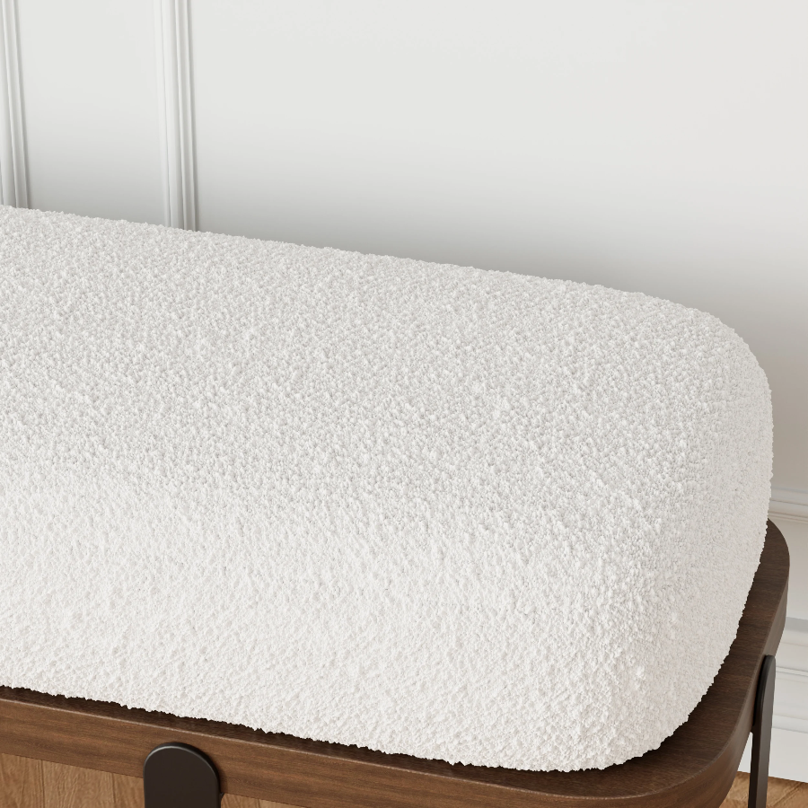 Boucle White Bench 