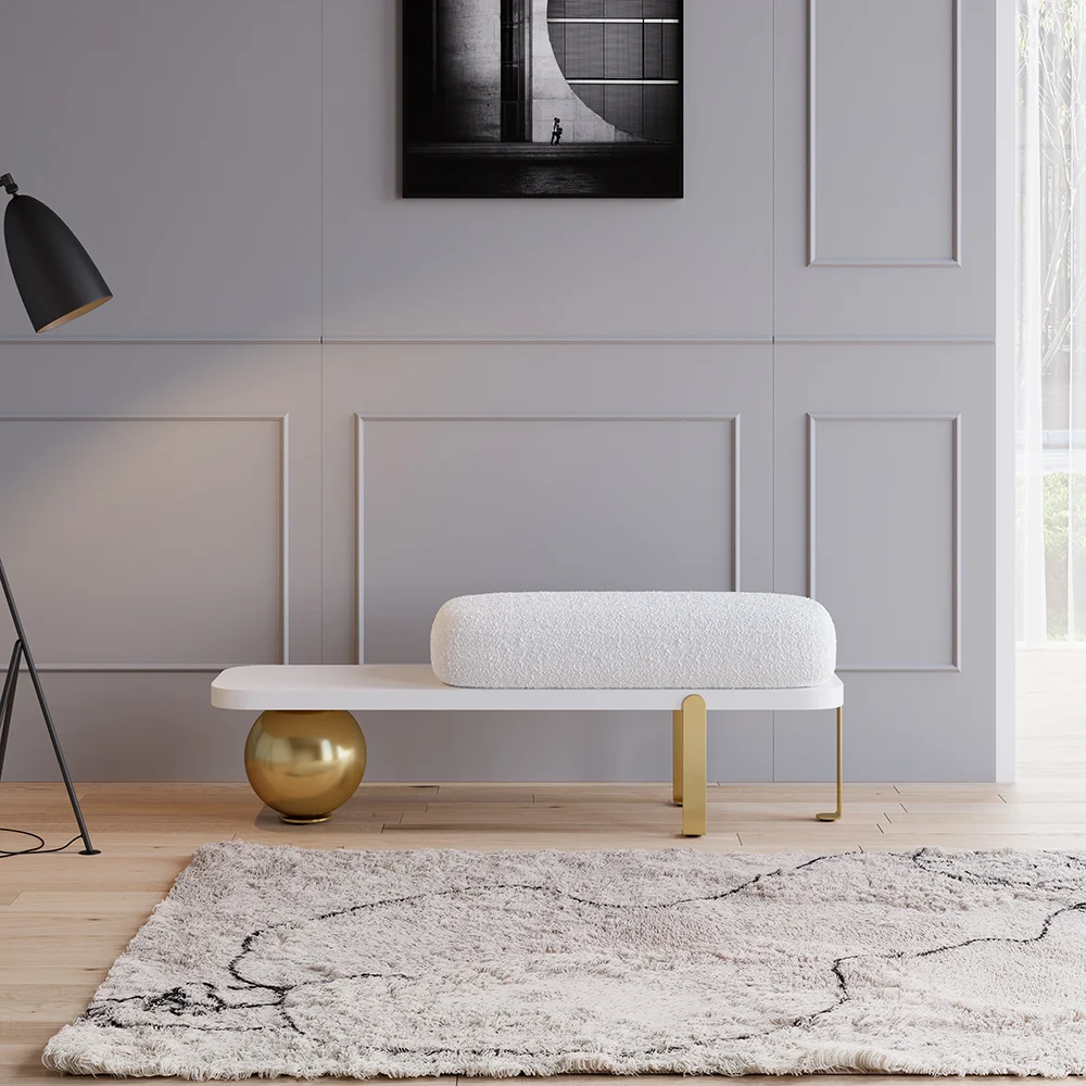 White & Natural Bench 