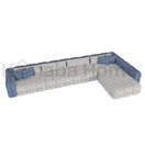 Riviera L Shape SofaBLUE & LIGHT GREY - ANC (9200-04) &(5250-15) / Facing Right L Shape