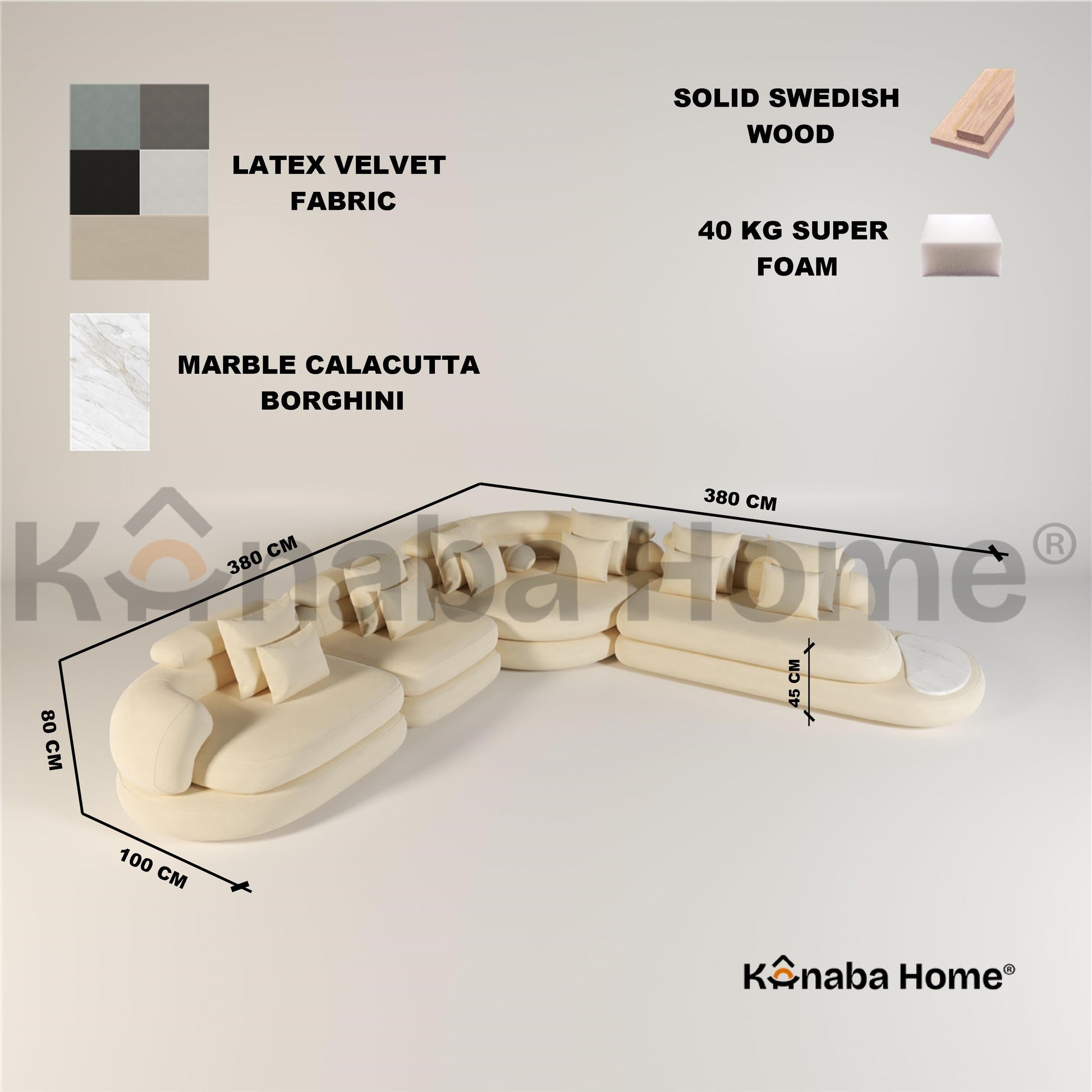 Rome L Shape Modular Sofa