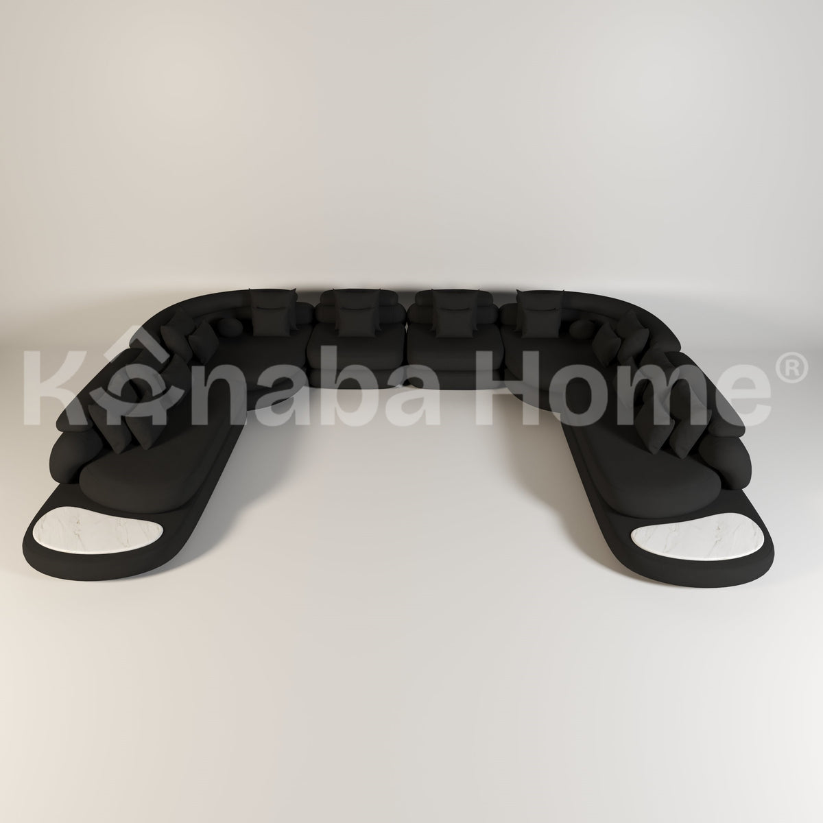 Rome U Shape Modular Sofa-U-Shape Sectional-Solid Swedish Wood,Premium Latex Velvet & 40 KG Super Foam-Kanaba Home