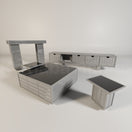 Rubik's Metro Tile Living Room Tables SetGREY RALL 9006 & METRO TILE M6802S