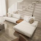 Sena L-Shaped SofaOff-White / Velvet / Facing Right L-Shape