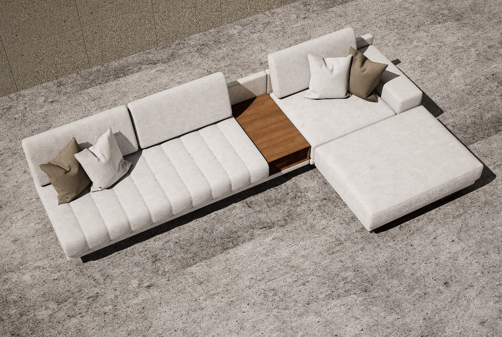 Modern Boucle L-Shaped Sofa 