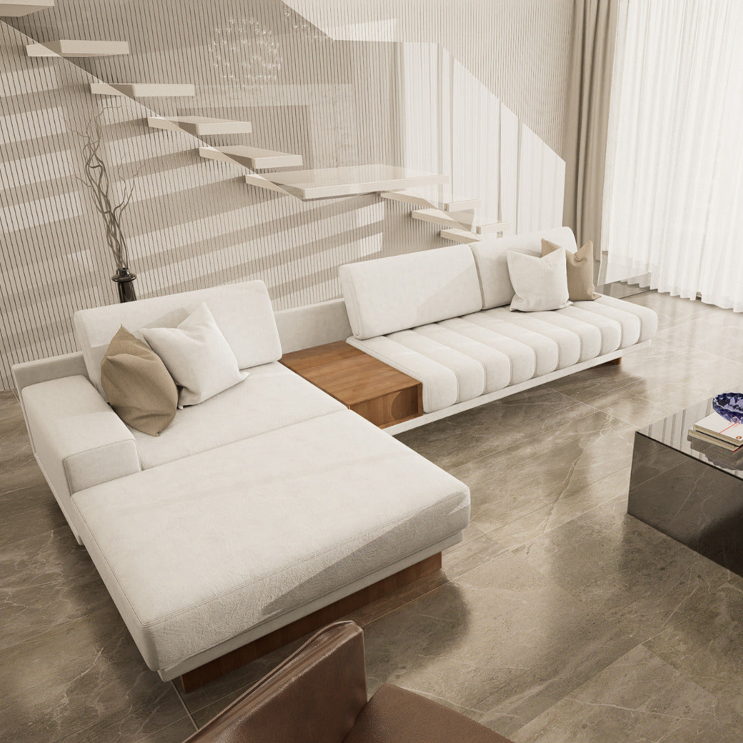 Premium Velvet L-Shaped Sofa 