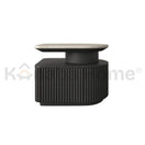 Silo Nightstand Wood Veneer & TravertineBLACK ASH & TRAVERTINE MARBLE