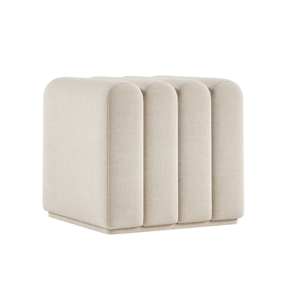Sora OttomanOff-White | Linen