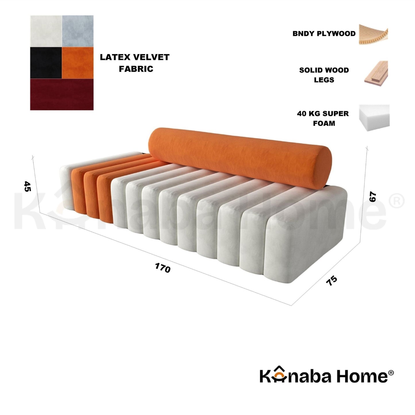 Symphony Bench-Bendy plywood-Vertical ribbed fin -Kanaba Home