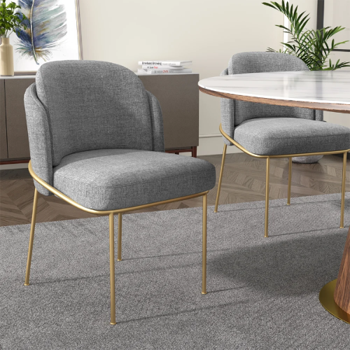 Syna Dining ChairGrey & Gold