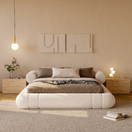 Tino Upholstered BedQueen Bed: Mattress Size 160 x 200 cm | Overall W 220 x D 260 x H 60 cm