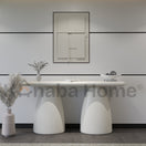 Switch modern white console table in cement finish 1 image