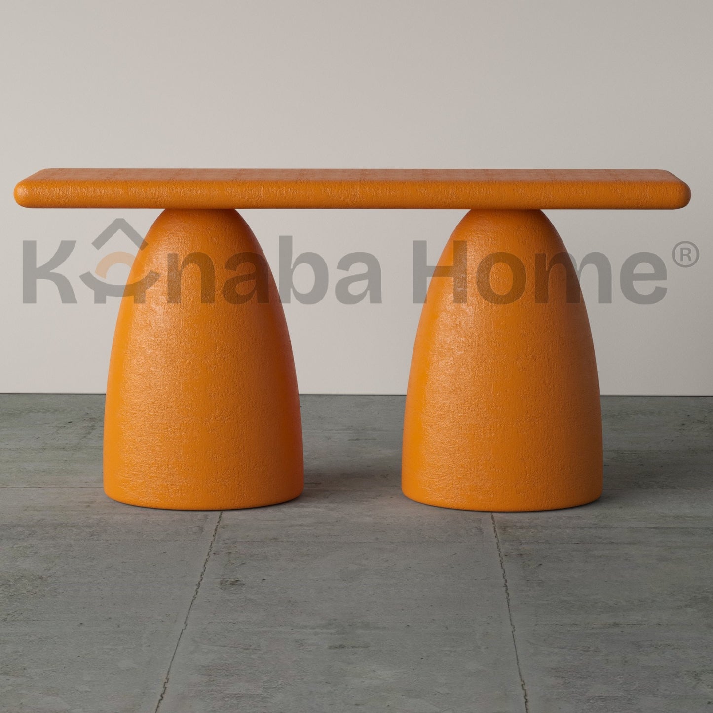 orange console table in modern design
