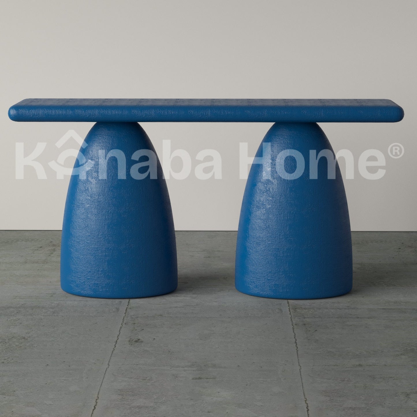 blue console table