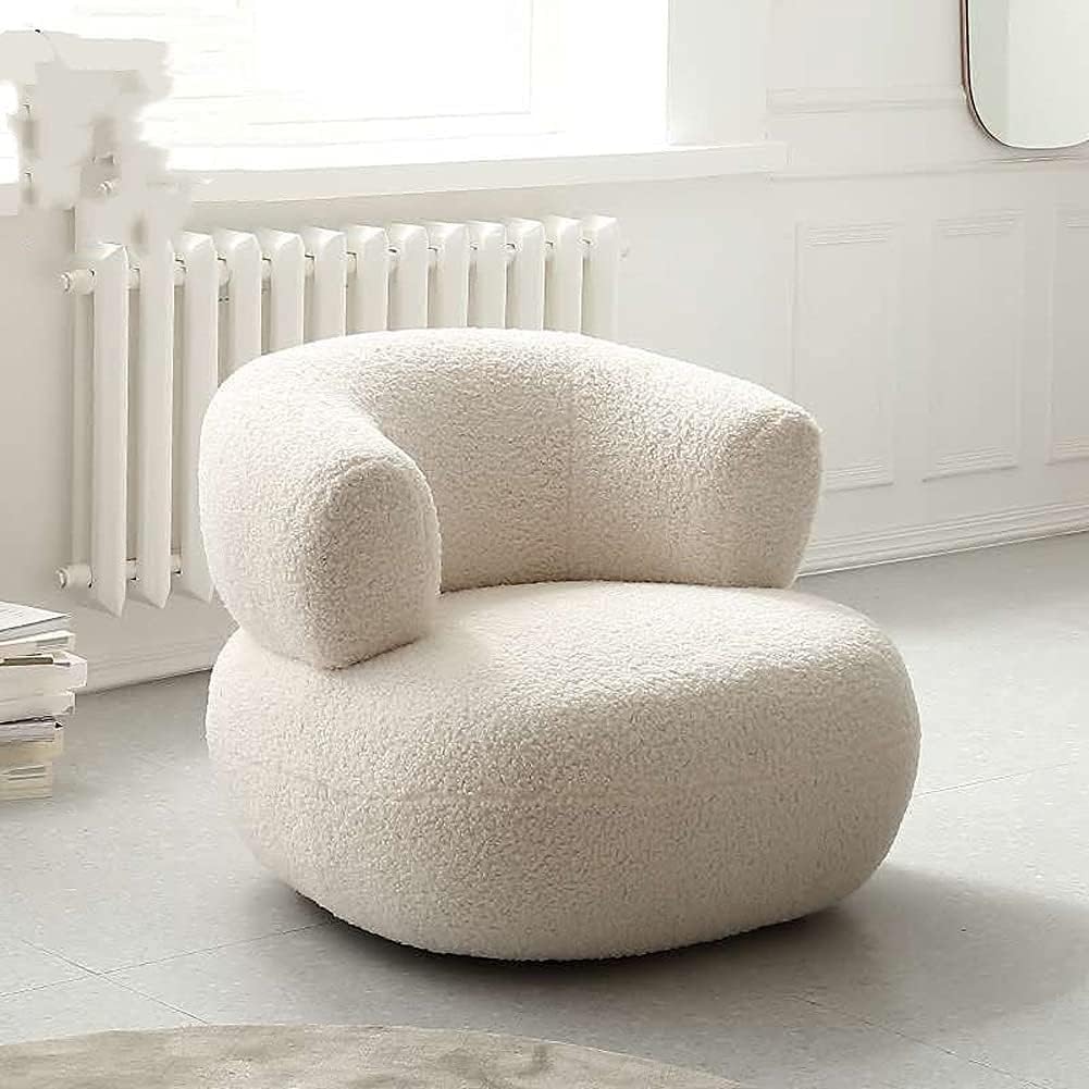 White Boucle Armchair 