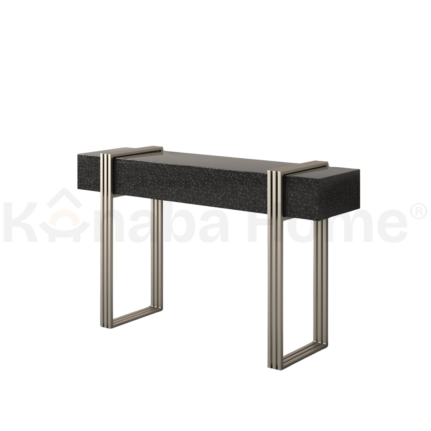 Triplo Console-Marble Top & Steel square tube with powder coating Legs- Kanaba Home