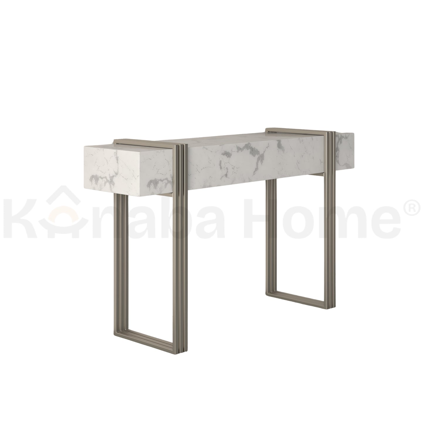 Triplo Console-Marble Top & Steel square tube with powder coating Legs- Kanaba Home