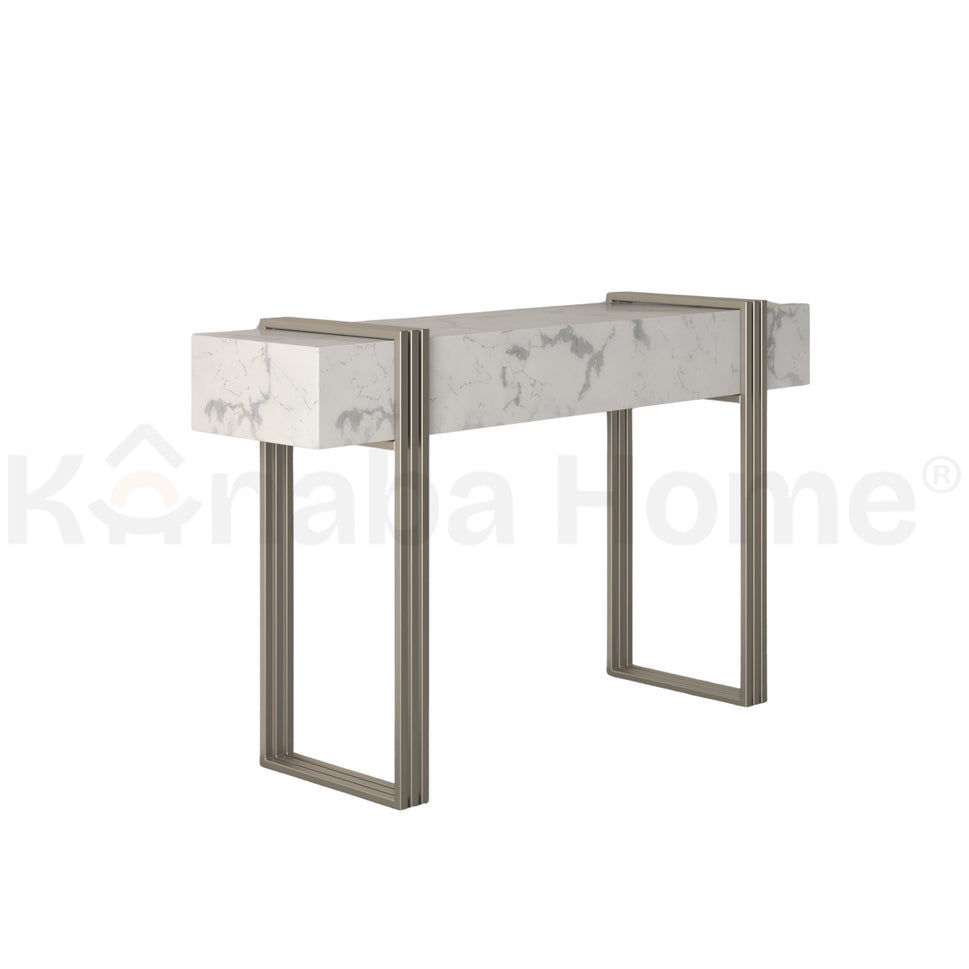 Triplo ConsoleWHITE EBIZA MARBLE VENEER