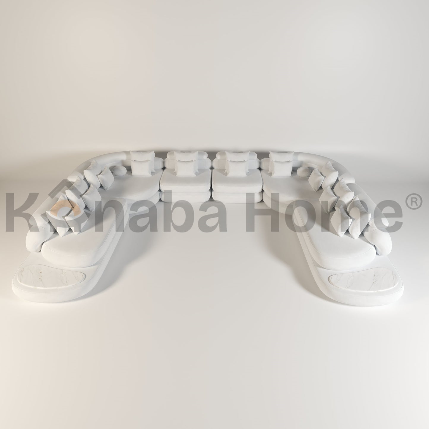 white u shape modular sofa