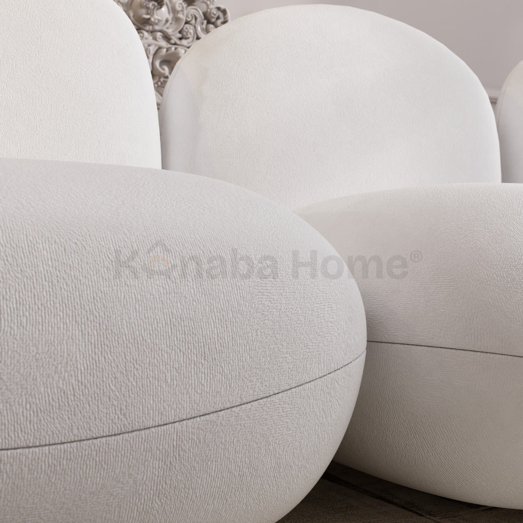 closeup of modern white sofa