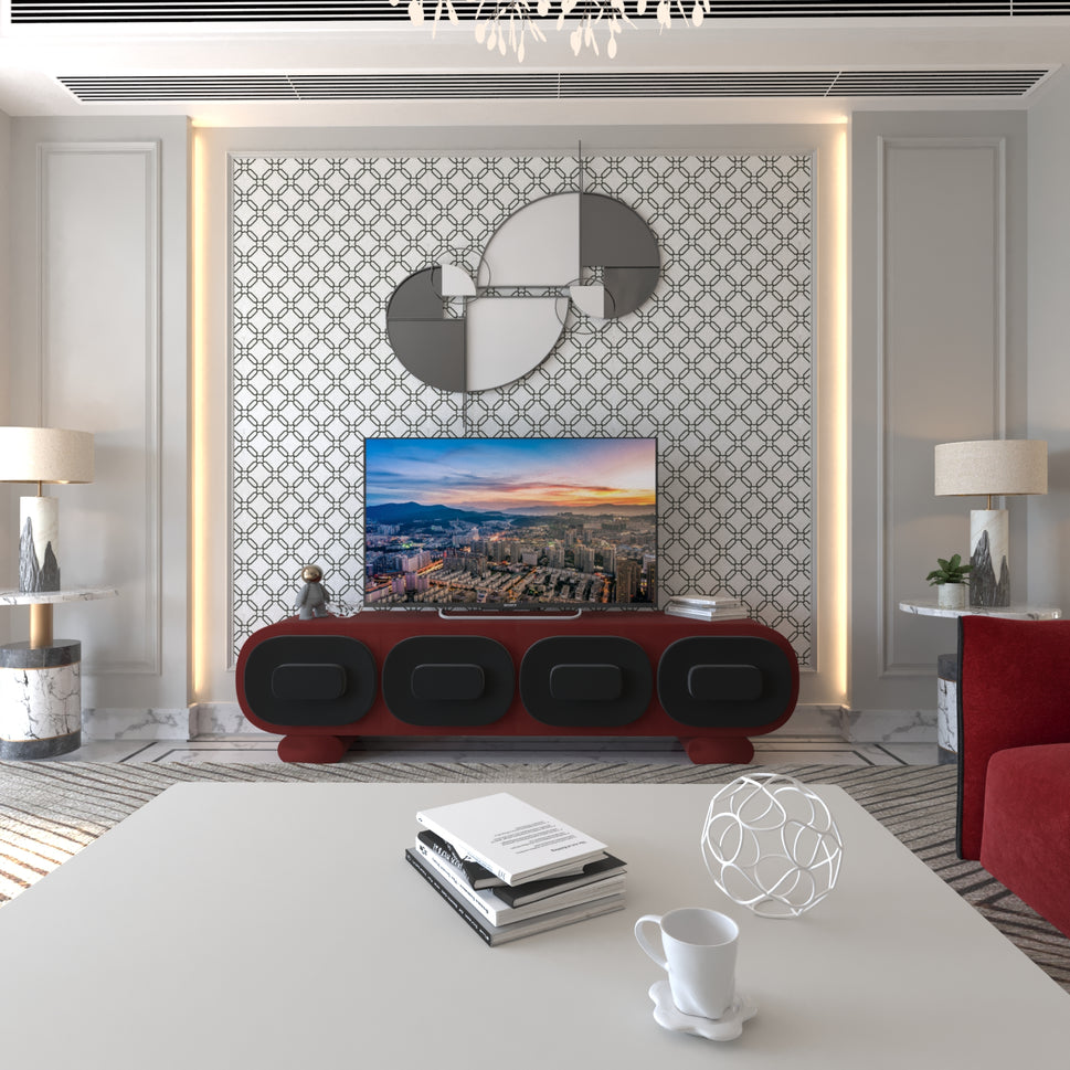 Vela TV UnitRed & Black / Without Cable Hole