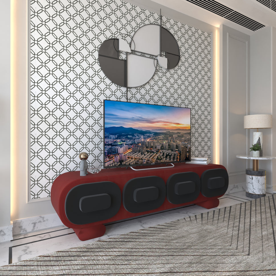 Vela TV UnitRed & Black / With Cable Hole