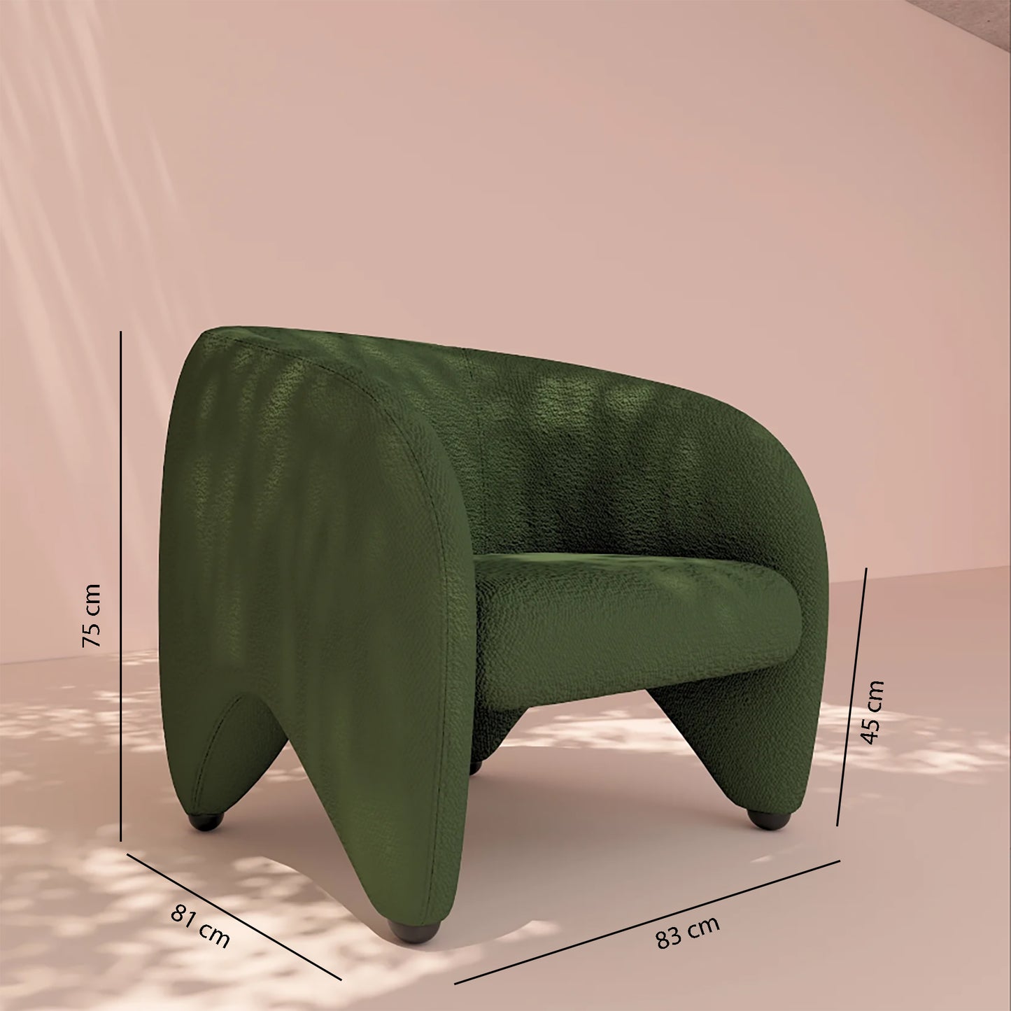 Premium Boucle Armchair Dims 