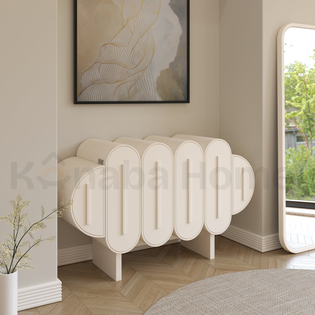 Wavelet Dresser-German MDF & Bendy wood & Beech Wood wooden leg-Biomorphic design-Kanaba Home