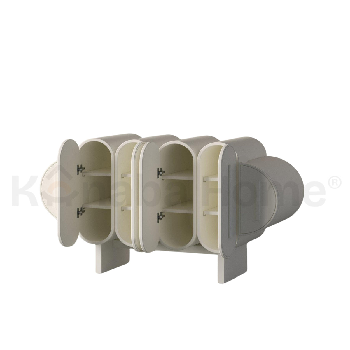 Wavelet Dresser-German MDF & Bendy wood & Beech Wood wooden leg-Biomorphic design-Kanaba Home