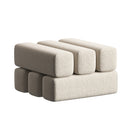 Yuni V.II PoufWhite | Linen-Cotton Blend