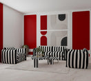 Zebra Living Room Set2S Sofa / Black & White