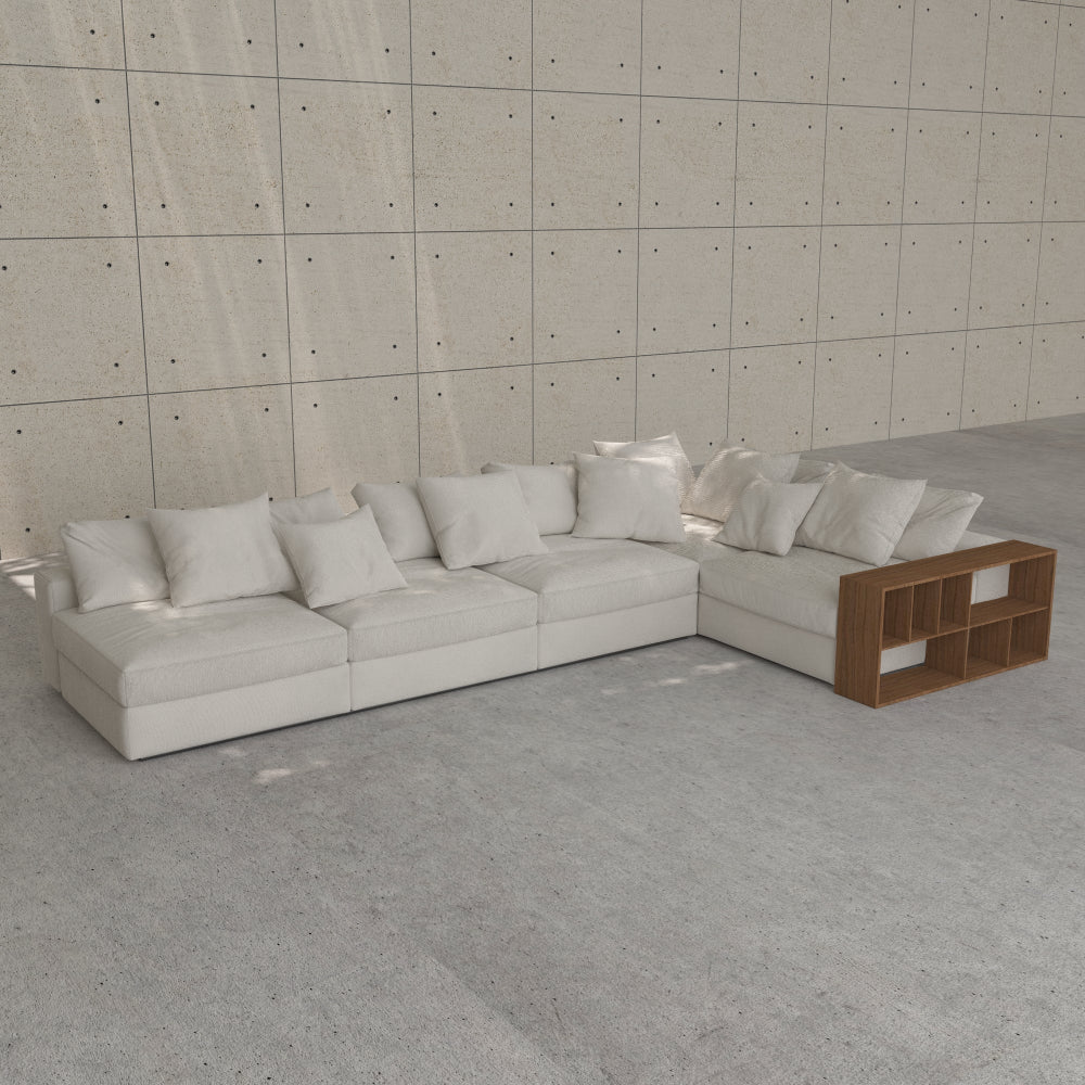 White L-Shaped Sofa 