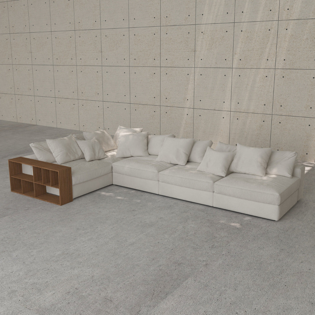 Premium White L-Shaped Sofa 