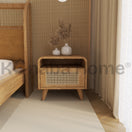 Switch rattan nightstand with drawer and shelves 1 image