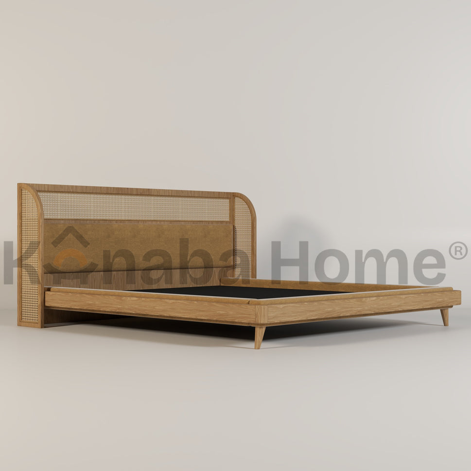 Alexender BedQueen Size: Mattress 160x200 cm Overall Dimensions: 185 cm (W) x 225 cm (D) x 120 cm (H) (Headboard) Base Height: 30 cm / RED OAK NATURAL & Honey ( ANC DL 936-11 )