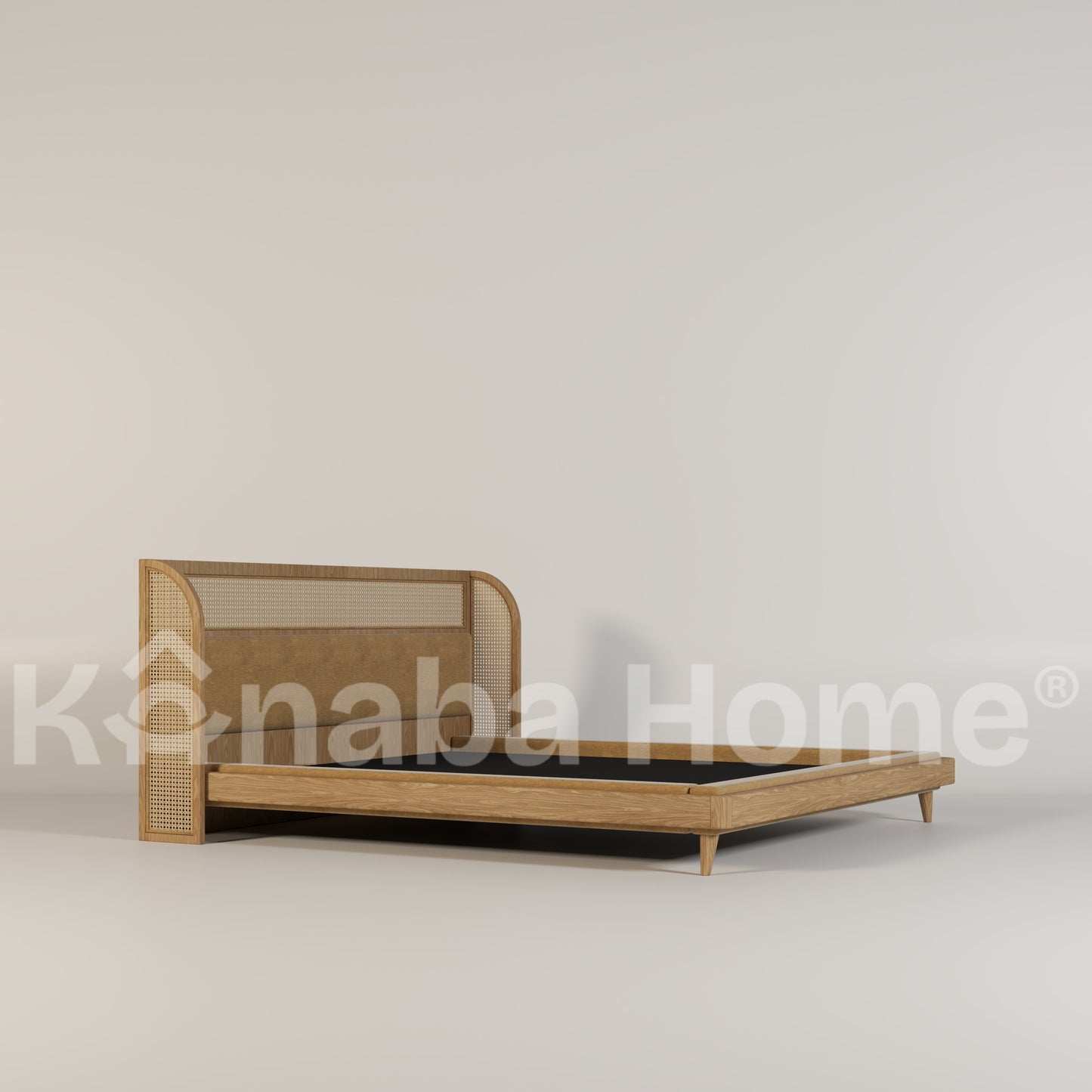 wooden bed in low height