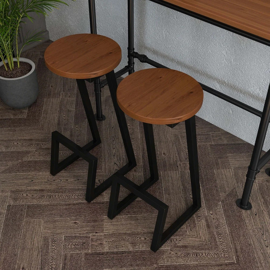 bar chairs in brown and black colour