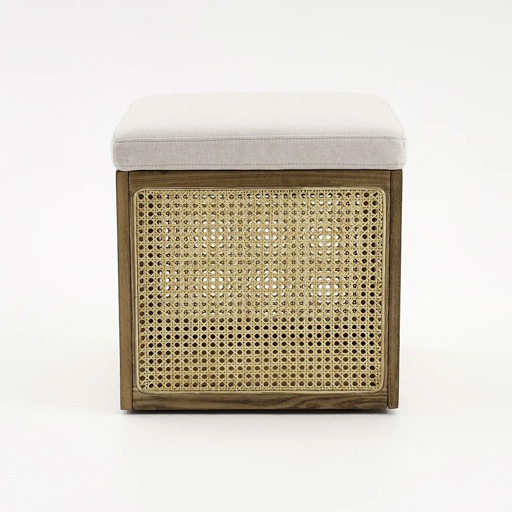 Boho Rattan Pouf