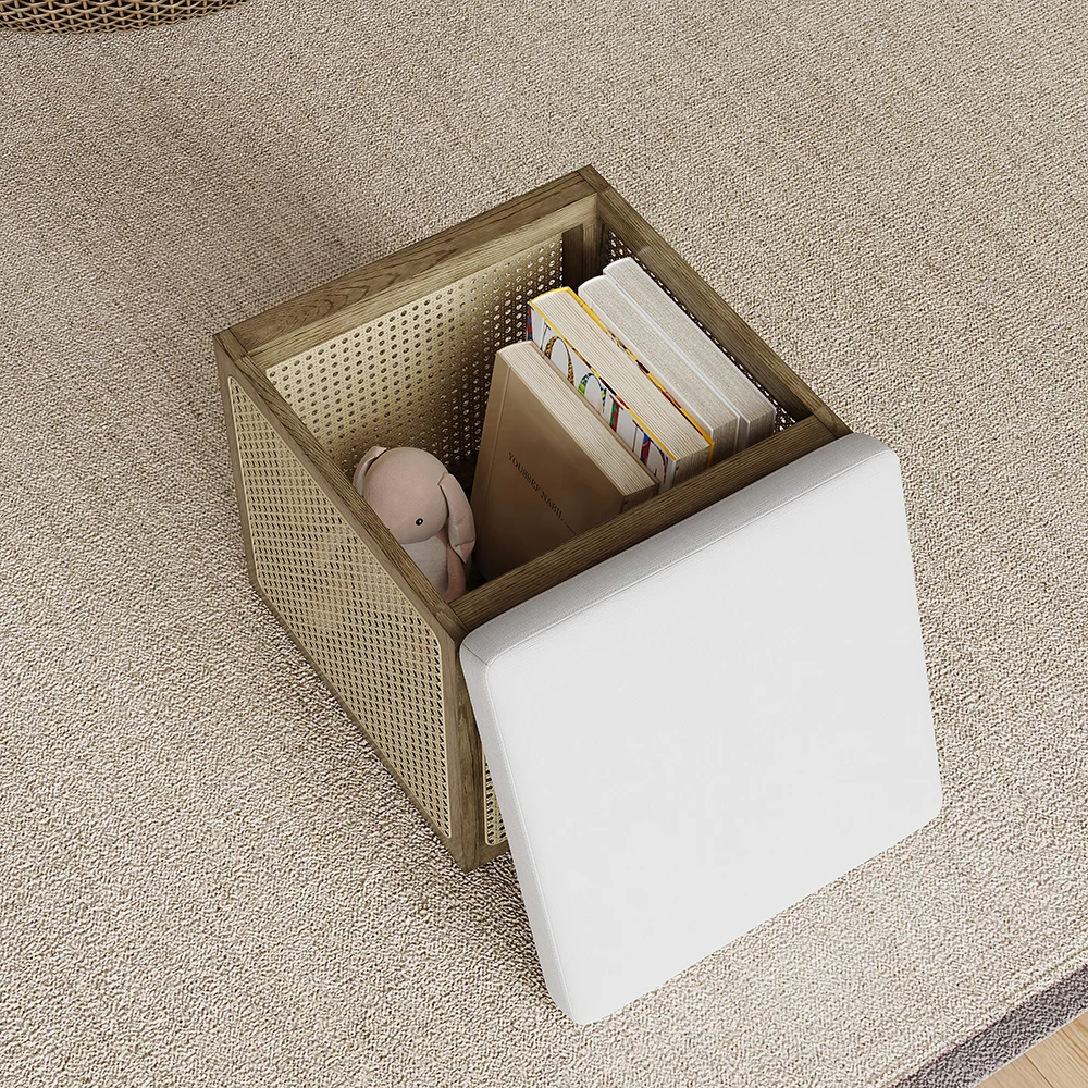 Boho Rattan Pouf
