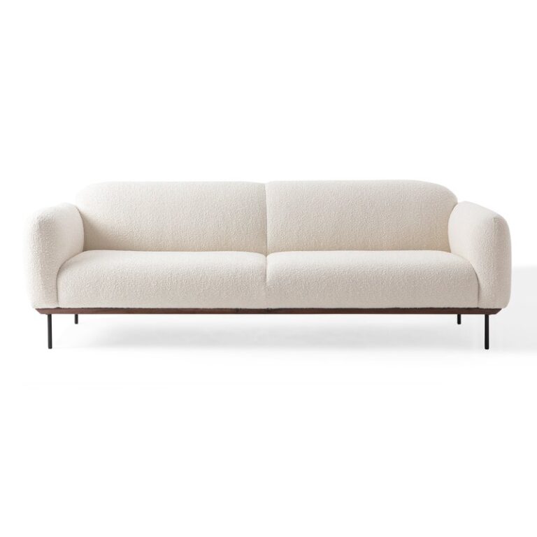 cream sofa in velvet