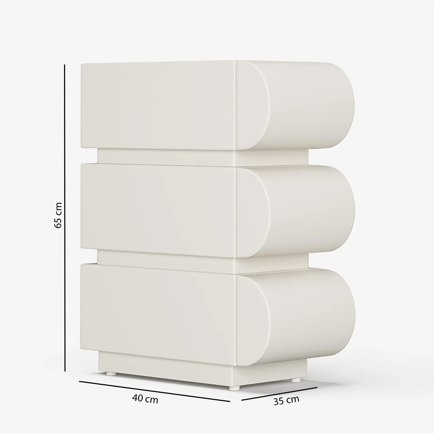 Loria Mini 3-Drawers Nightstand