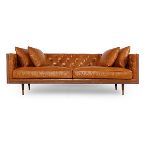 Rust 3 seater sofa