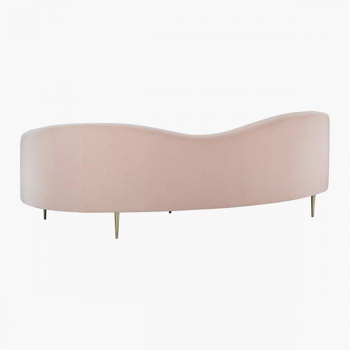 Back of pink curve sofa