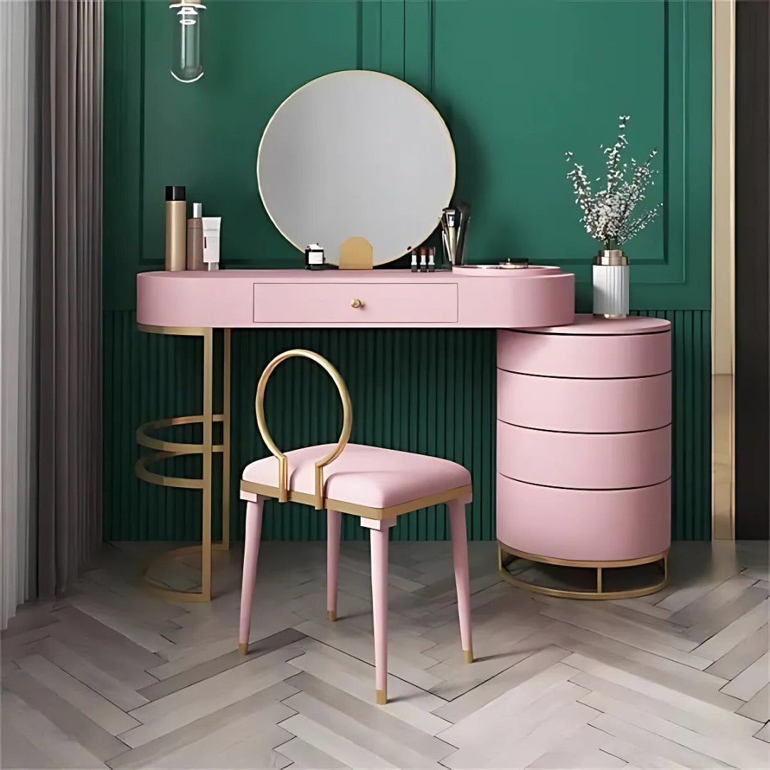 Pink makeup vanity set