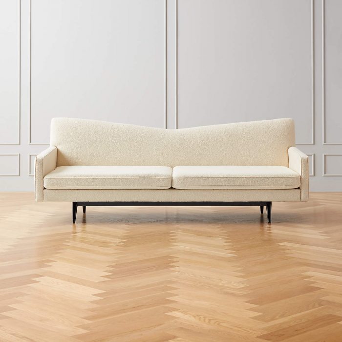 cream boucle 3 seater sofa