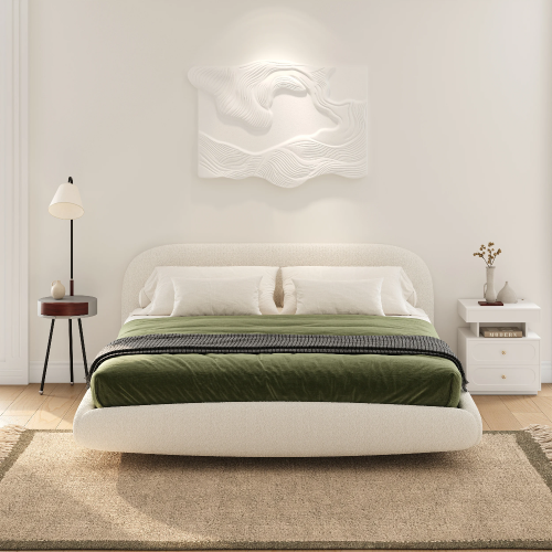 Sela Floating BedCalifornia King Size Bed: Mattress Size 200 x 200 cm | Overall Dimensions: W 250 x D 235 x H 120 cm from floor