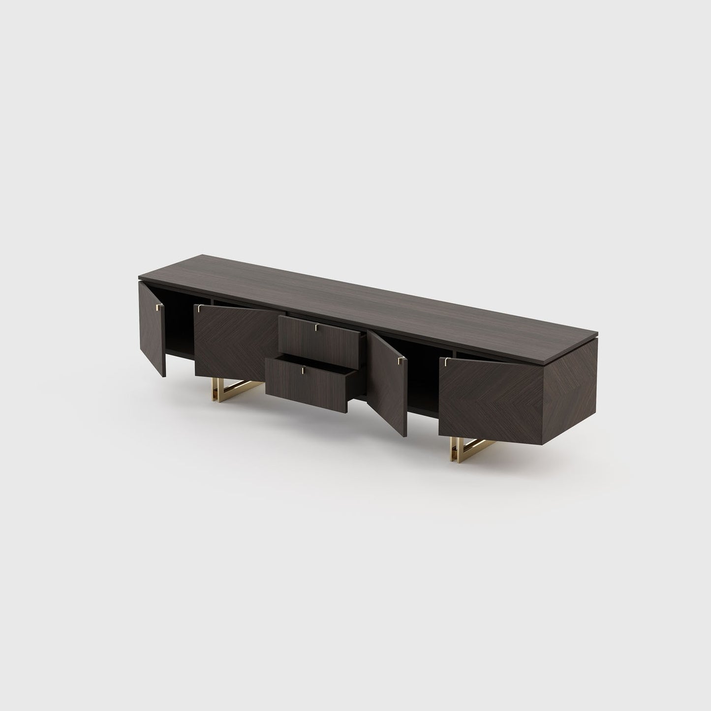 Walnut wood tv rack cabinet
