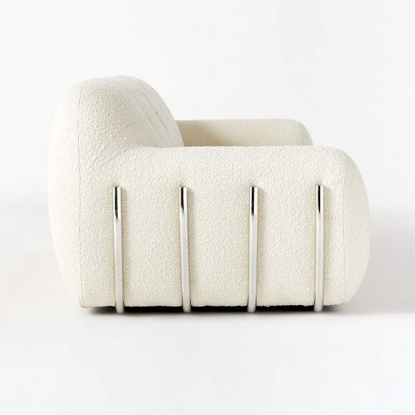 sidearm of white sofa